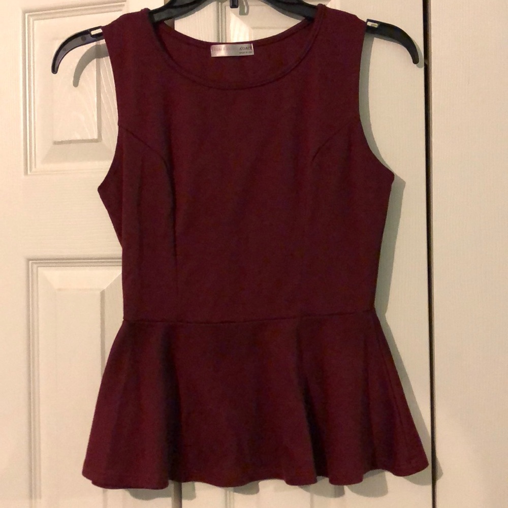 Red peplum tank - Picture 1 of 3